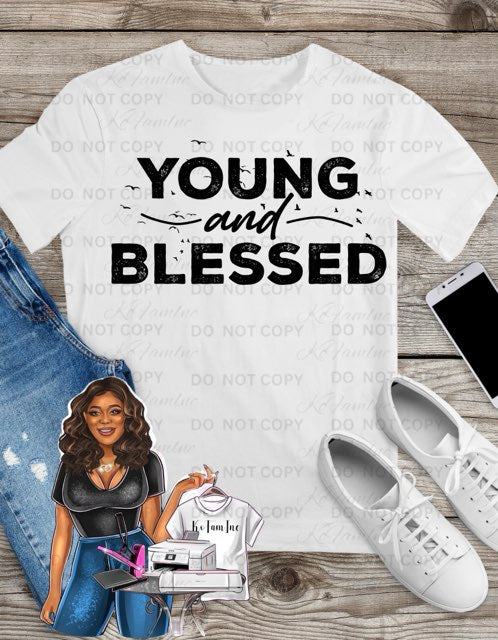 Young and Blessed T-Shirt – Faith & Gratitude Design